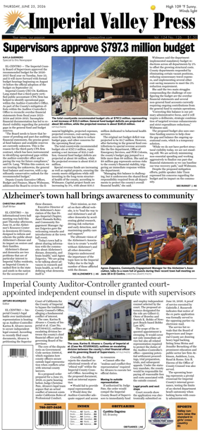 Cover of Imperial Valley Press