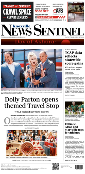 Cover of Knoxville News Sentinel