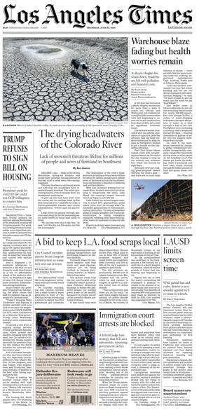 Cover of Los Angeles Times