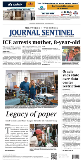 Cover of Milwaukee Journal Sentinel