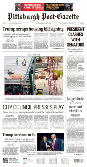Cover of Pittsburgh Post-Gazette