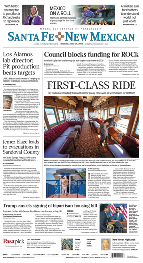 Cover of Santa Fe New Mexican