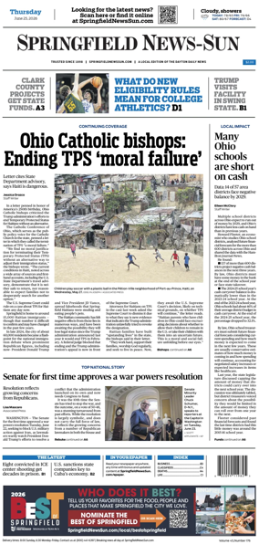 Cover of Springfield News-Sun