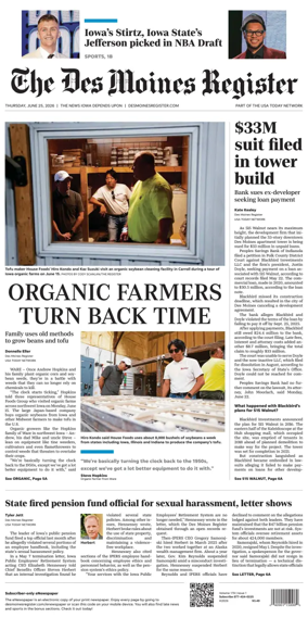 Cover of The Des Moines Register