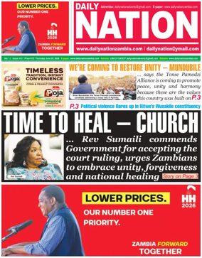 Cover of Daily Nation Newspaper