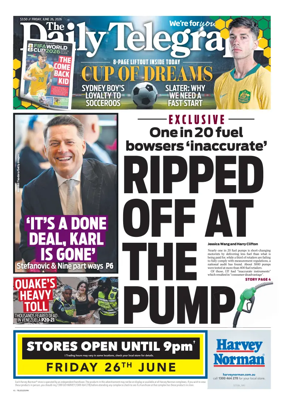 Cover of The Daily Telegraph (Sydney)