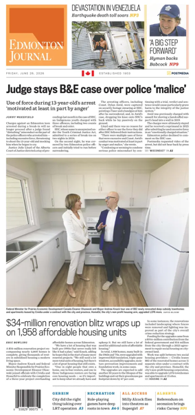 Cover of Edmonton Journal