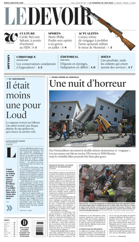 Cover of Le Devoir