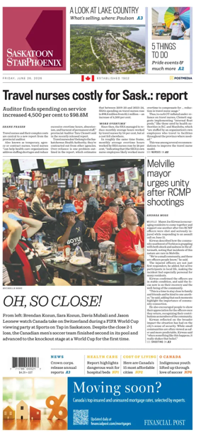 Cover of Saskatoon StarPhoenix