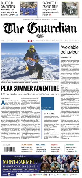 Cover of The Guardian (Charlottetown)
