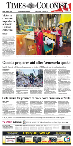 Cover of Times Colonist