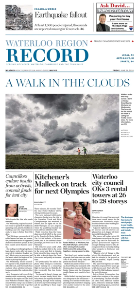 Cover of Waterloo Region Record