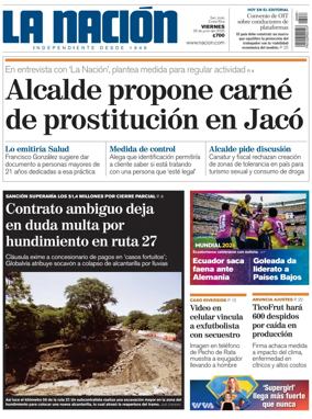Cover of La Nacion (Costa Rica)
