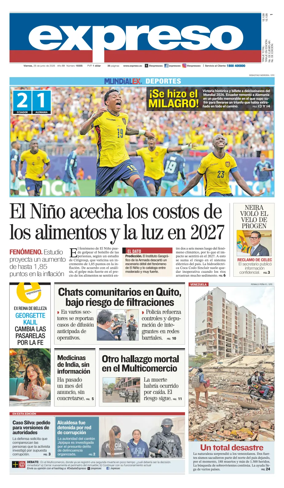 Cover of Diario Expreso
