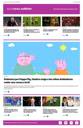Cover of Euronews Culture and Sport (Spanish) Compiled Edition