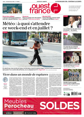 Cover of Ouest France (La Roche-sur-Yon - Fontenay-le-Comte)