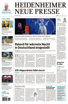 Cover of Heidenheimer Neue Presse