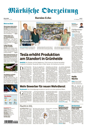 Cover of Markische Oderzeitung Eberswalde