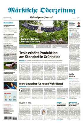 Cover of Markische Oderzeitung Eisenhuttenstadt