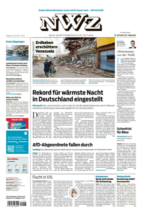 Cover of NWZ – Neue Wurttembergische Zeitung