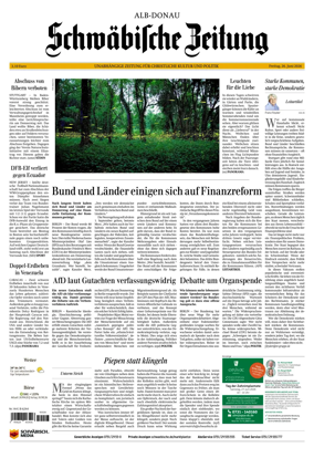 Cover of Schwabische Zeitung (Alb-Donau)