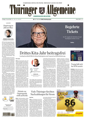 Cover of Thuringer Allgemeine (Sonderhausen und Artern)