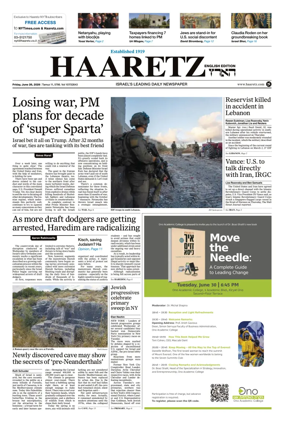 Cover of Haaretz english edition (Friday)