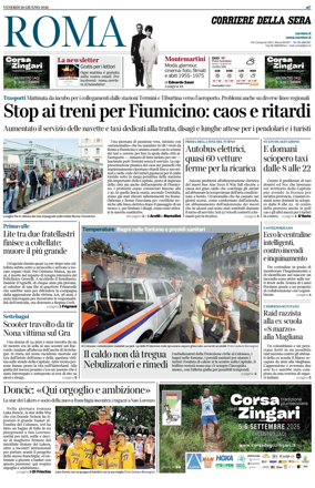 Cover of Corriere della Sera (Roma)