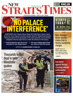 Cover of New Straits Times