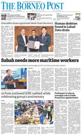 Cover of The Borneo Post (Sabah)