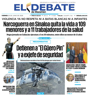 Cover of El Debate de Mazatlan