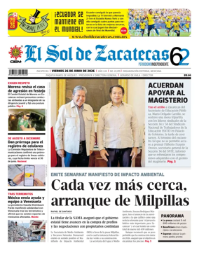 Cover of El Sol de Zacatecas