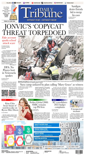 Cover of Daily Tribune (Philippines)