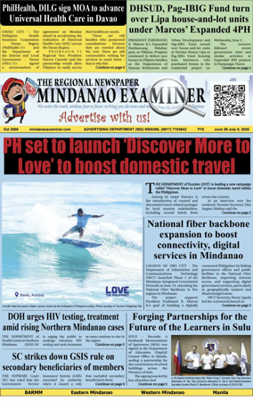 Cover of The Mindanao Examiner Regional Newspaper
