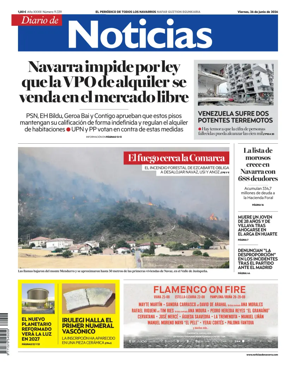 Cover of Diario de Noticias (Spain)