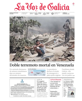 Cover of La Voz de Galicia (Pontevedra)