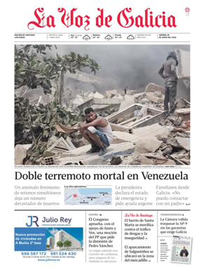 Cover of La Voz de Galicia (Santiago)