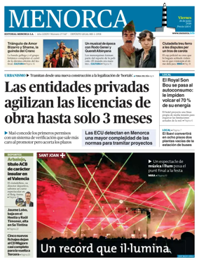 Cover of Menorca Diario Insular