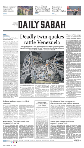 Cover of Daily Sabah (Turkey)