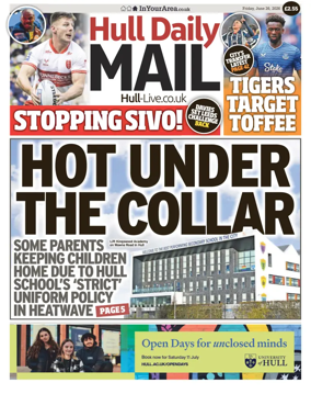 Cover of Hull Daily Mail