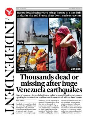 Cover of The Independent