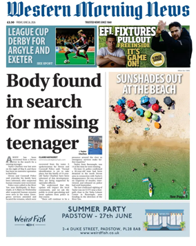 Cover of Western Morning News