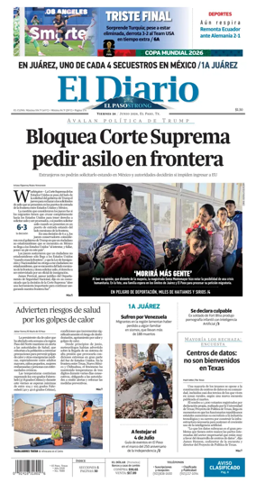 Cover of El Diario de El Paso