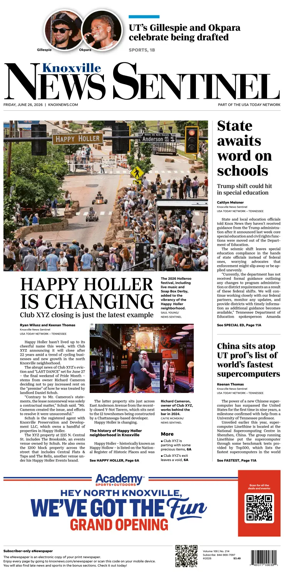 Cover of Knoxville News Sentinel