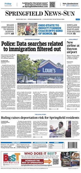 Cover of Springfield News-Sun