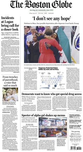 Cover of The Boston Globe