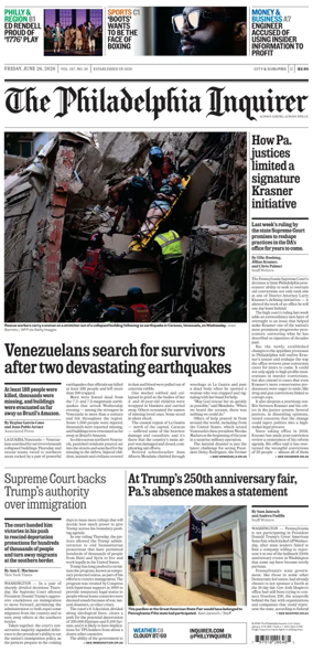 Cover of The Philadelphia Inquirer (South Jersey edition)