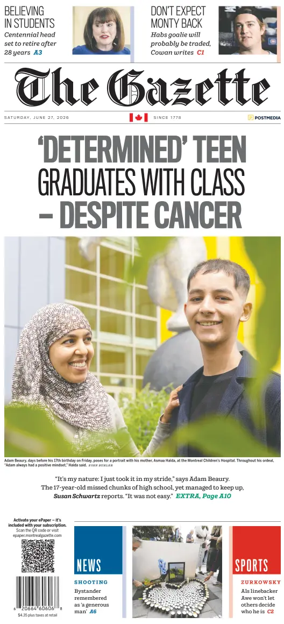 Cover of Montreal Gazette