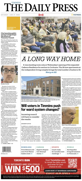 Cover of The Daily Press (Timmins)