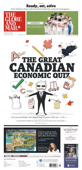 Cover of The Globe and Mail (Alberta Edition)